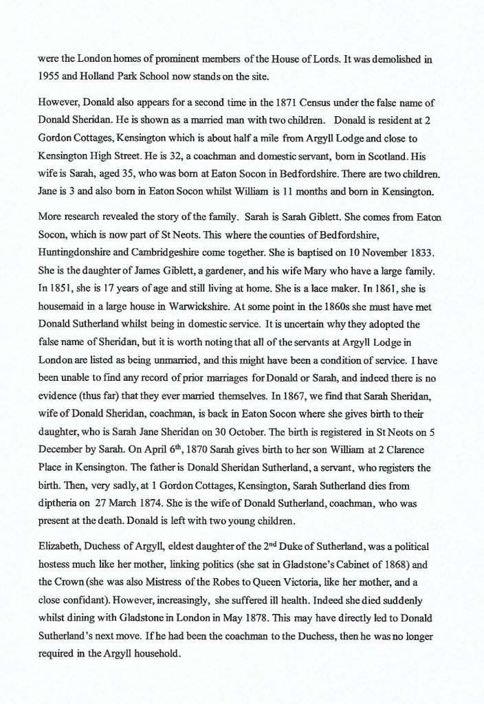 Donald Adamson's Story of Donald Sutherland Innkeeper St. Catherines